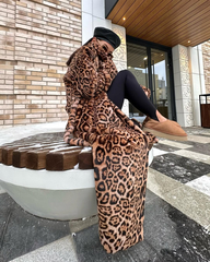 Шуба леопардовая на поясе