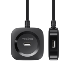 USB 2.0 хаб VegGieg на 4 порта | Поддержка HDD 5 ТБ | Питание Micro USB 5V/2A | Без драйверовдлина 0,2 м