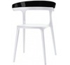 Стул пластиковый Luna, белый с черным