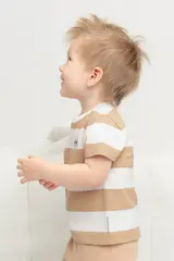 фуфайка  для мальчика  КР 302471/кунжут,полоска к476