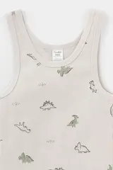 майка  для мальчика  К 1182-2уп/индийский загар,бежевый,динозаврики