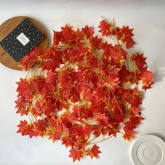 Кленовые листья, осенние искусственные, лиана 2,35 метра, листья около 6,5*7 см, набор 6 шт.