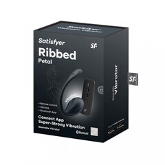 Виброяйцо Satisfyer Ribbed Petal черный (Connect App)