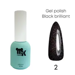 M&K Гель-лак Black brilliant 02