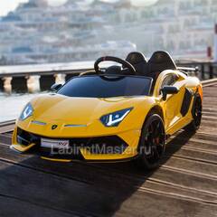 Детский электромобиль "Lamborghini Aventador SVJ", желтый