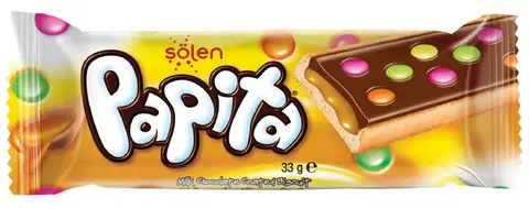 Печенье PAPITA с карамелью и сахарным драже покрытое молочным шоколадом 33г