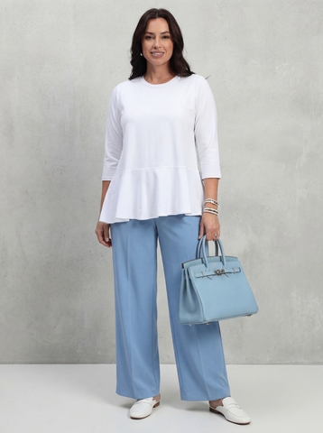 Футболка баска белая 3/4 рукав