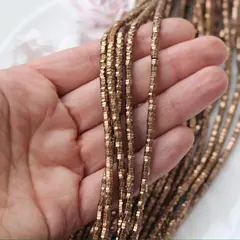 Гематин гематит, шестигранные бусины, 3*1 мм, шоколад, 1 нить, ГМ097