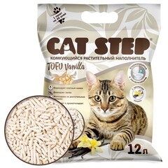 Наполнитель комкующийся растительный CAT STEP Tofu Vanilla, 12 л
