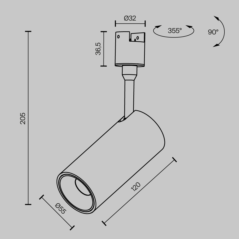 Трековый светильник Maytoni Technical TR163-1-15W3K-M-B