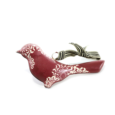 ЕЛОЧНАЯ ИГРУШКА HANGING BIRD RED WHITE