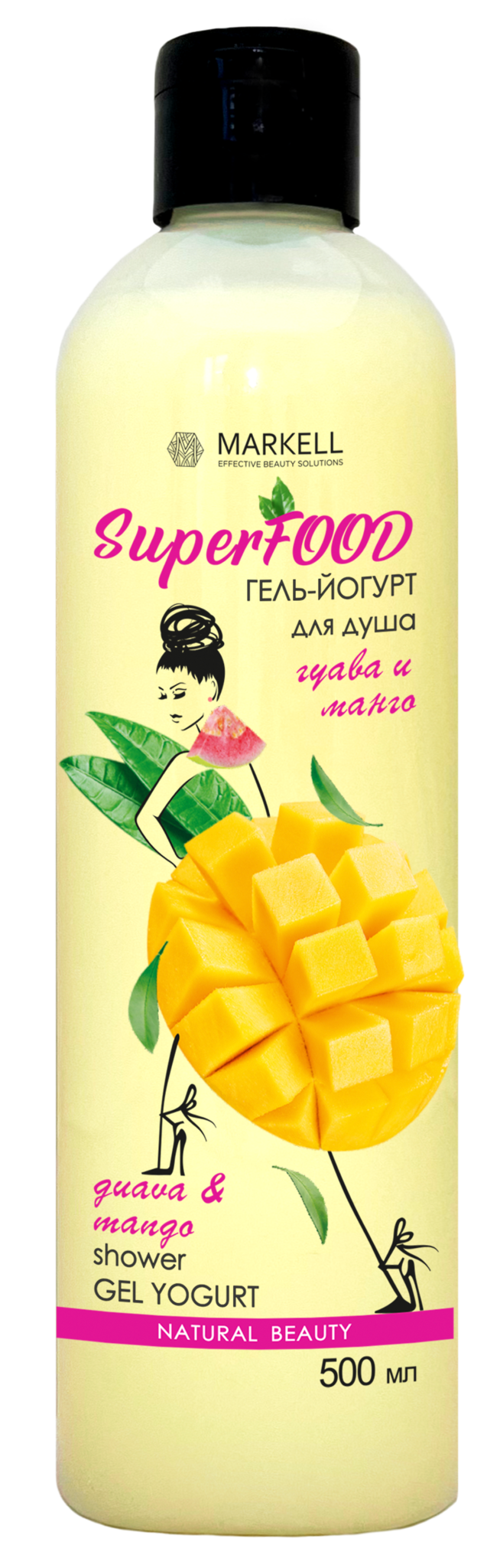 MARKELL Superfood Гель-йогурт для душа ГУАВА И МАНГО 500мл