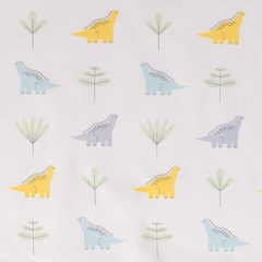 Простыня на резинке из сатина с принтом dinosauria world из коллекции tiny world, 80х160х20 см