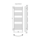 Полотенцесушитель электрический Terminus Палермо П20 500x1401, ТЭН HT-1 300W, левый/правый