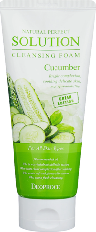 Deoproce Foam Пенка для умывания огурец Natural Perfect Solution Cleansing Foam Green Edition Cucumber 170 г