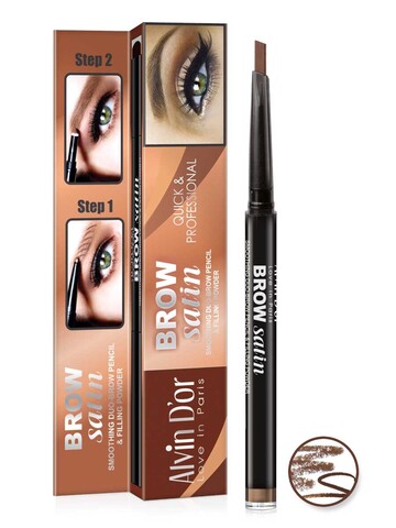 Alvin D`or P-5 Дуэт для бровей карандаш+пудра Brow Satin (тон 01 medium brown)