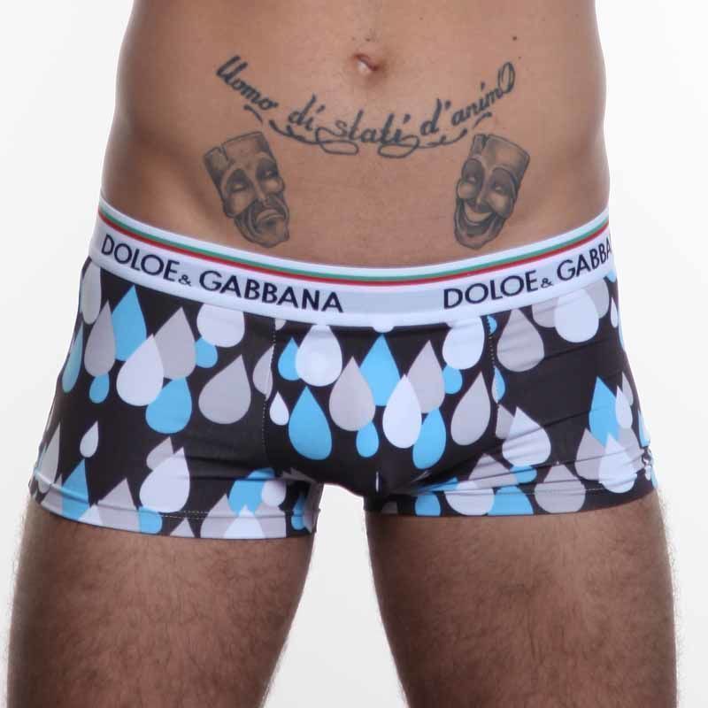 Мужские трусы боксеры в каплю Dolce Gabbana Colorful Drops черный