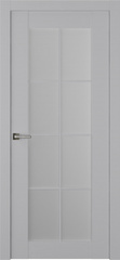 Дверь Френч 8 / Цвет Эмаль светло - серый / Мателюкс белый каленый / Двери Belwooddoors