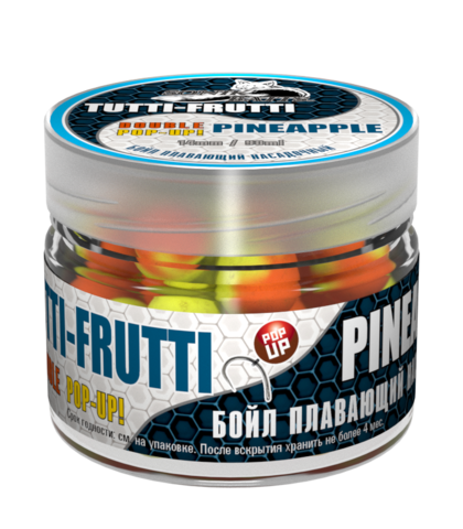 Бойлы насад. плав. двух цв. Sonik Baits TUTTI FRUTTI-PINEAPPLE Fluo Pop-ups 14мм 90мл