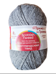 Пряжа "Шотландский твид", 100% шерсть, 100 гр - 360 м, серый меланж