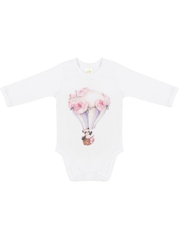 Боди с рисунком "Панда на воздушном шаре"