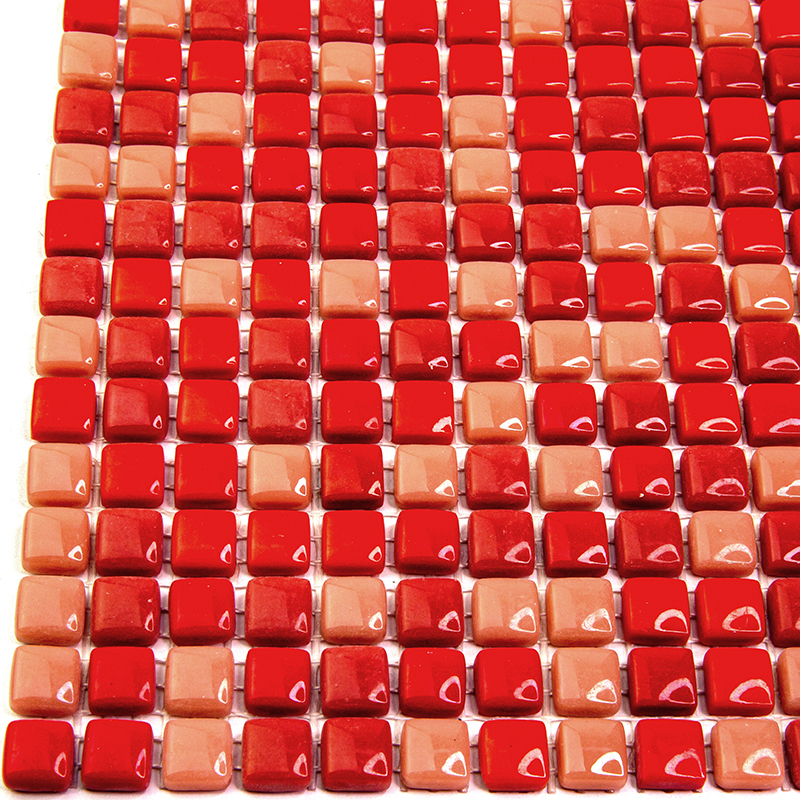 TC-10 Стеклянная мозаичная плитка Natural Flex красный квадрат глянцевый