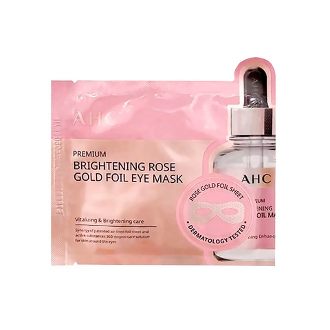 AHC Premium Brightening Rose Gold Foil Eye Mask трёхслойная фольгированная маска с розой для глаз