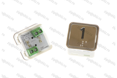 Кнопка (кнопочный модуль) KA302-S-R "1 этаж", квадратная, статическая красная подсветка, Брайль