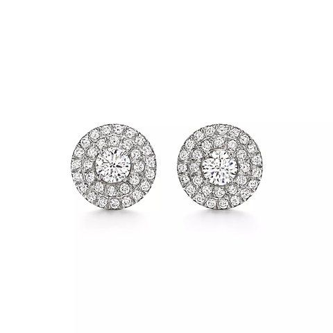 Серьги из платины и бриллиантов 0.6 карат, Tiffany Soleste💎