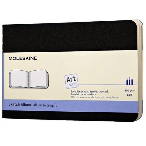 Блокнот для рисования Moleskine Cahier Sketch Album Pocket, цвет черный