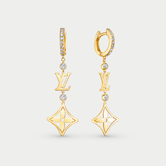 Серьги женские с фианитами из желтого золота 585 пробы