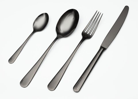 Набор столовых приборов на 6 персон 24 предмета Belo Inox Duna черный