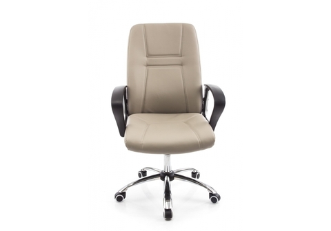 Офисное кресло для персонала и руководителя Компьютерное Blanes серое 63*63*110 Хромированный металл /Серый кожзам
