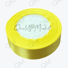 Лента атласная 2,5 см 25 ярдов (желтая) №082