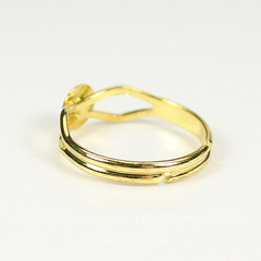 Основа для кольца с круглой площадкой 6 мм (цвет - золото)