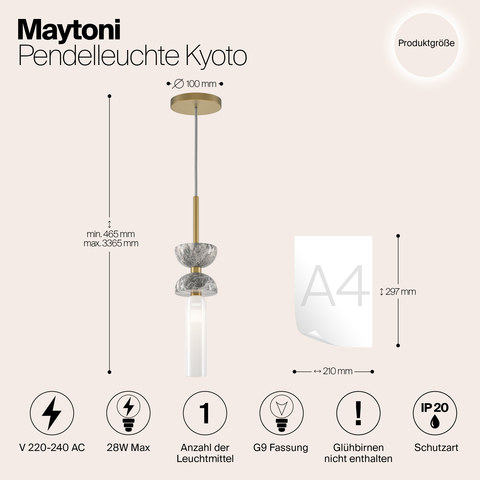 Подвесной светильник Maytoni Kyoto MOD178PL-01GR