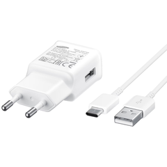 Сетевое зарядное устройство Samsung EP-TA20, USB-A + кабель Type-C, 15Вт, White (Белый)