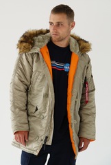 Парка Alpha Industries N-3B Slim Fit Dark Khaki (Светло - зеленая)