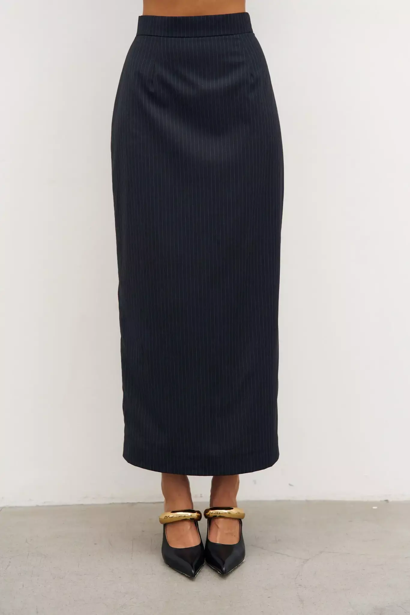 Юбка миди в полоску