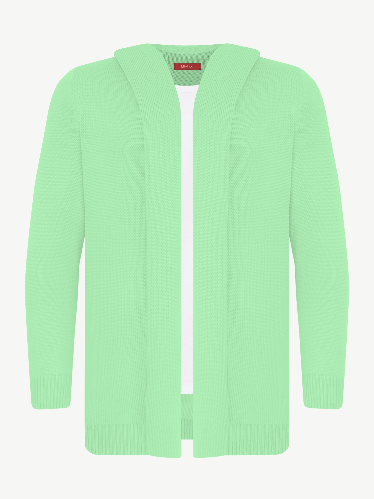 Кардиган с капюшоном из мягкой шерсти