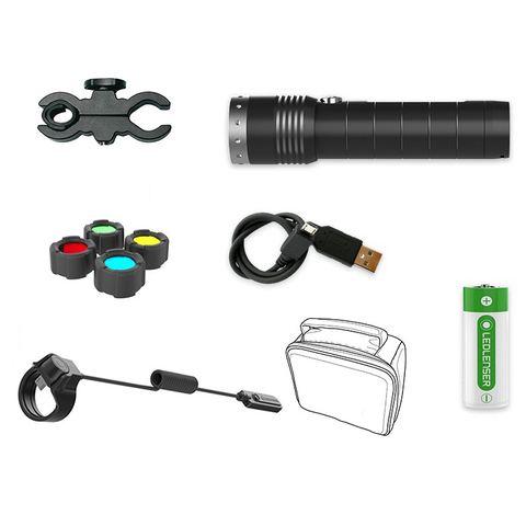 Фонарь ручной Led Lenser MT14 Kit, чёрный, светодиодный, x1 (500924)