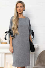 Платье с бантами Кайла (серое) П14873-10М LT Collection