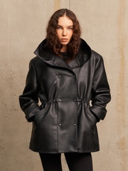 Парка из веган кожи