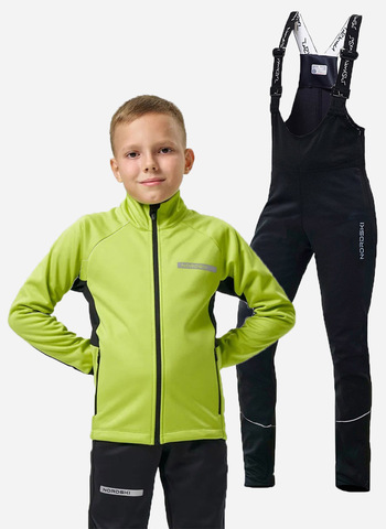 Детский лыжный костюм с высокой спинкой Nordski Jr. Core Active Lime/Black