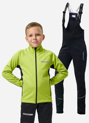 Детский лыжный костюм с высокой спинкой Nordski Jr. Core Active Lime/Black