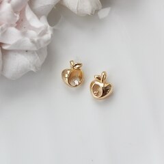 Подвеска Яблоко с фианитом 12*9 мм, позолота, П014