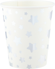 Стаканы, Звезды Микс, Серебро на белом, 250 мл, 6 шт.