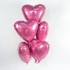 Аг 19''/48 см, Сердце, Розовый пион, 1 шт