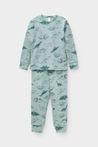 пижама  для мальчика  К 1552/24/голубой прибой,динозавры