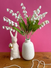 Ландыши искусственные из мягкого пластика, реалистичные, 35 см, набор 5 веток